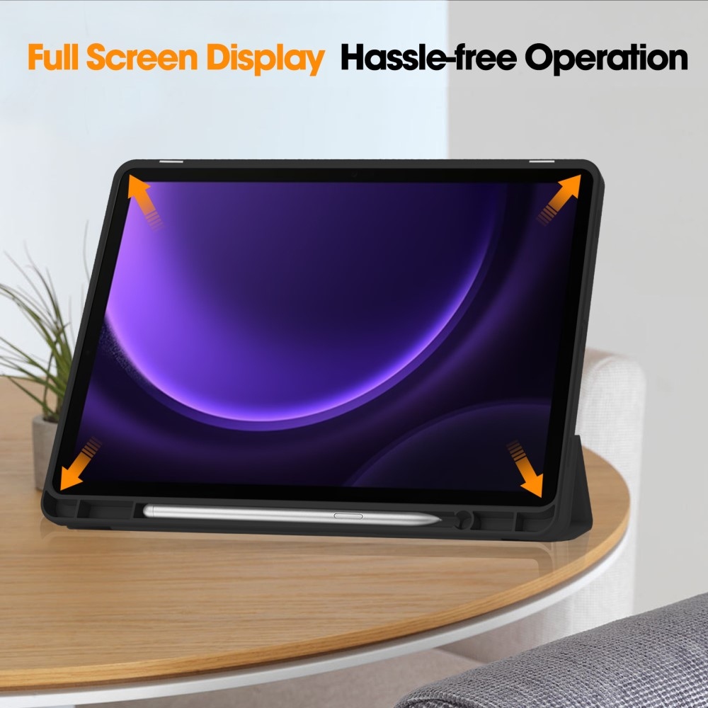 Intelligens záró tok Samsung Galaxy Tab S9 FE/Tab S10 FE készülékhez - fekete