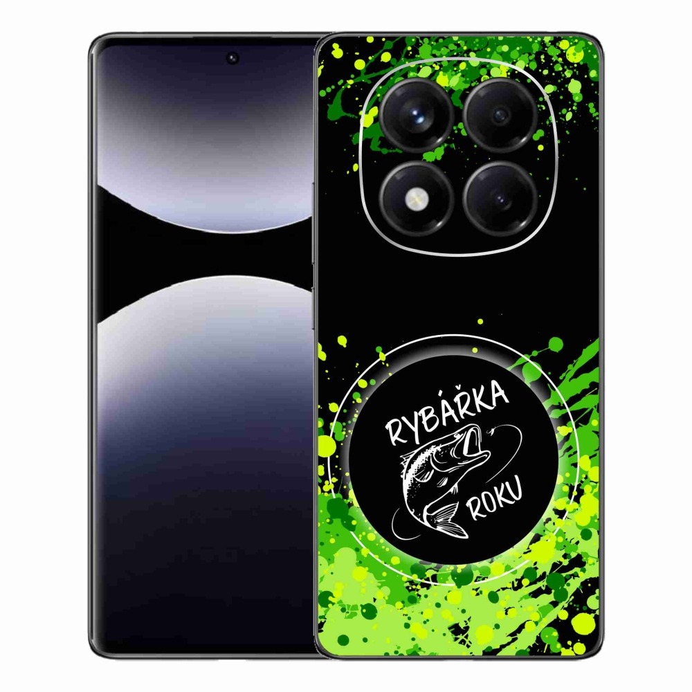 Gél borítás mmCase a Xiaomi Redmi Note 14 Pro számára - az év halászának fekete háttere