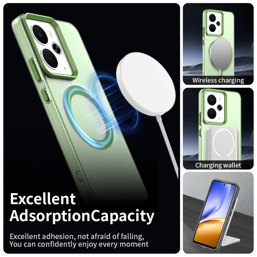 Candy zselés tok MagSafe-rel a Realme 14 5G számára - zöld
