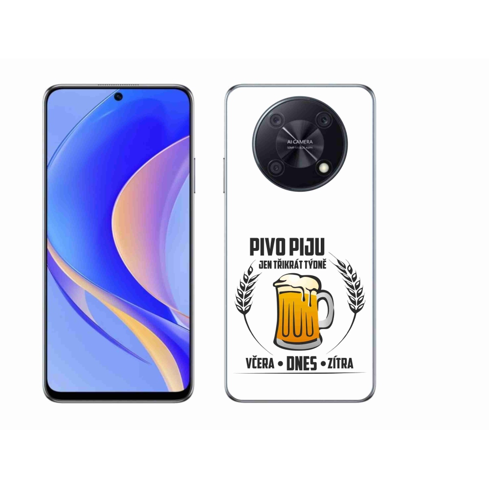 Gél borítás mmCase a Huawei Nova Y90 készülékhez - sör motívum fehér háttérrel
