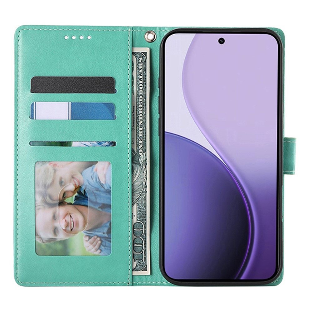 Virágos könyvtáska Xiaomi Redmi 15 5G (169mm) - teáskék színben