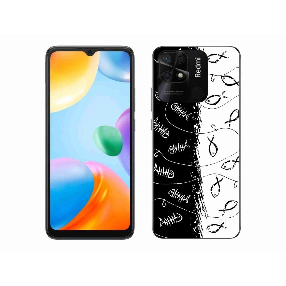 Gél borító mmCase a Xiaomi Redmi 10C-hez - csontvázak és halak