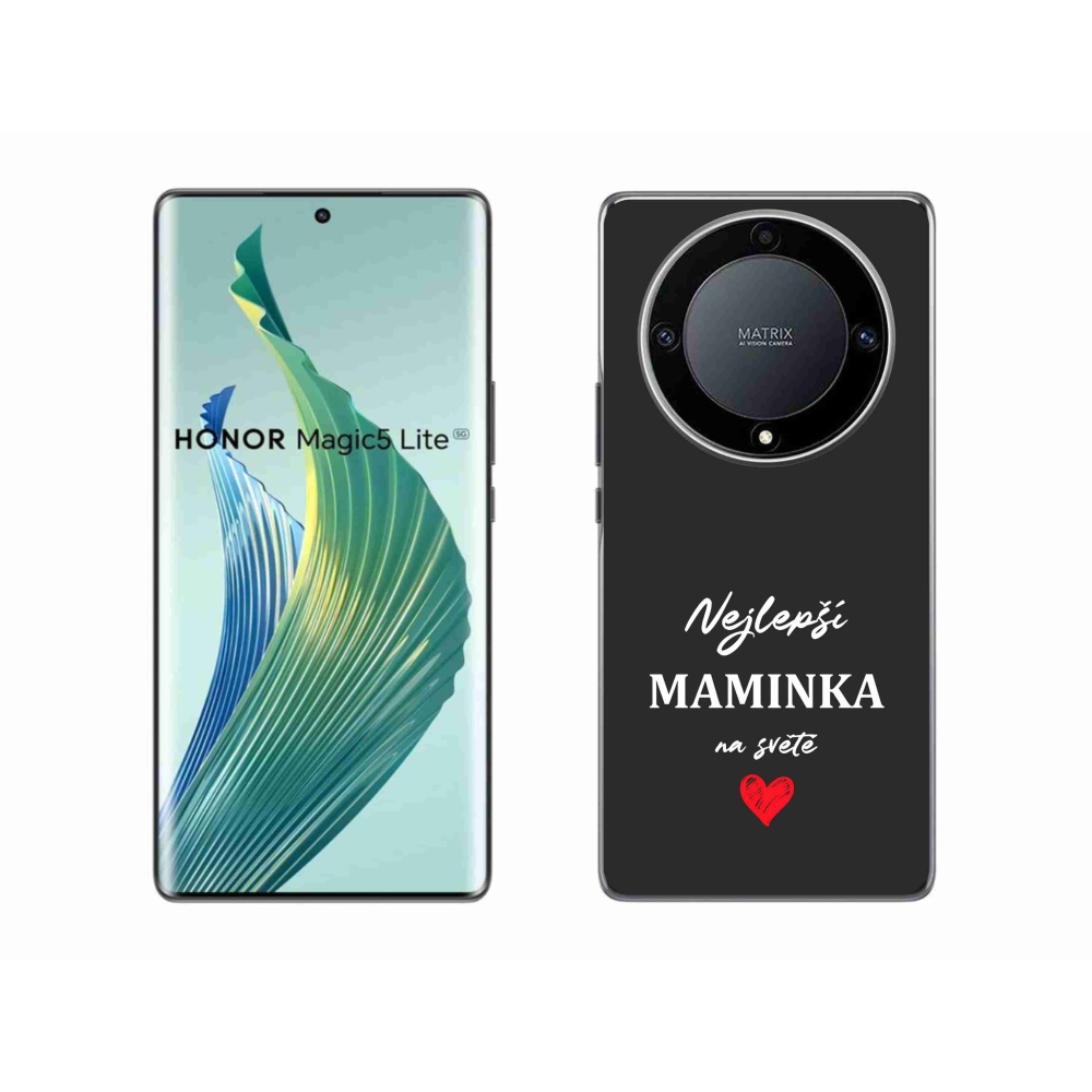 Gél borítás mmCase a Honor Magic 5 Lite 5G számára - Best Mom 1 fekete háttér