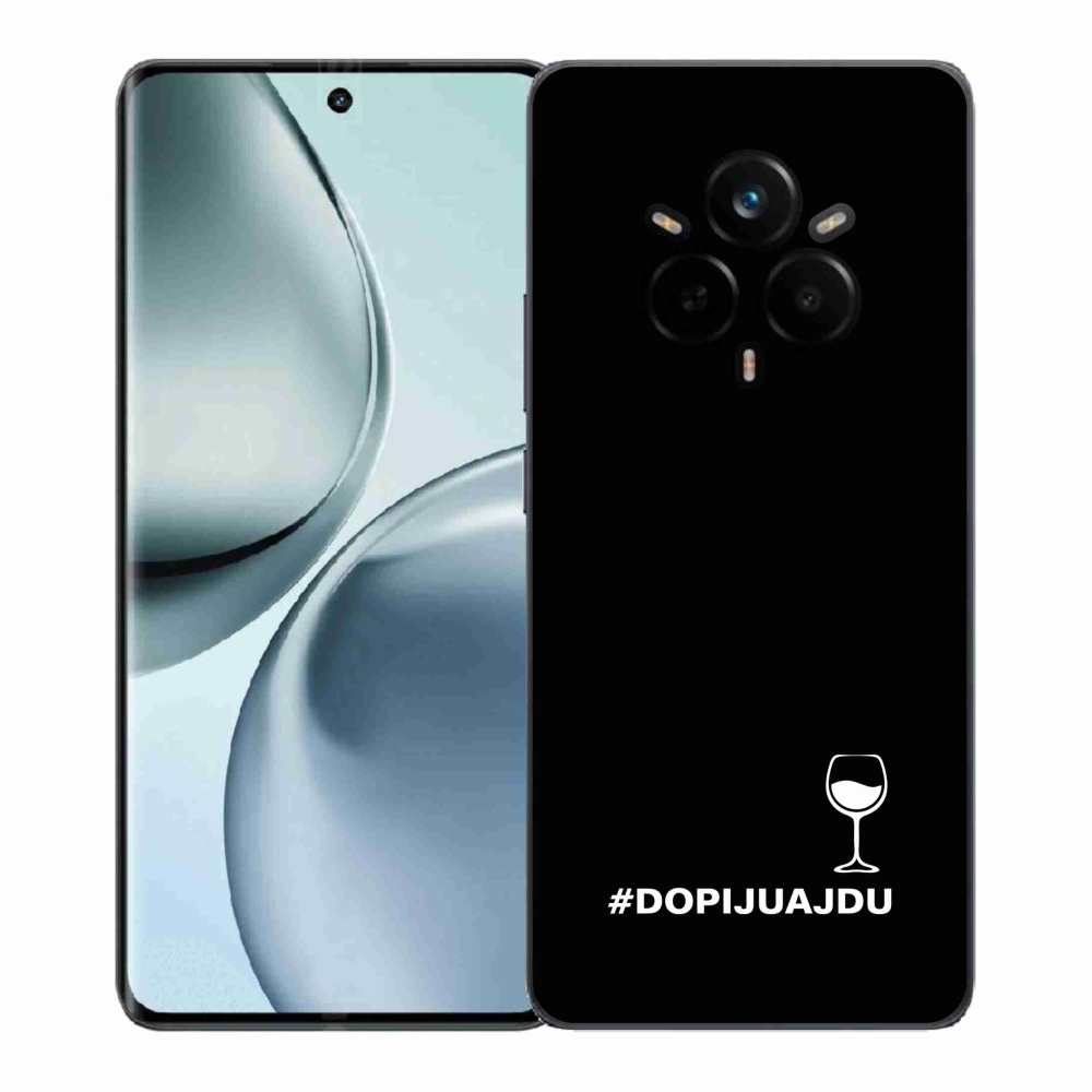 Gél borítás mmCase a Realme 14 Pro 5G készülékhez - bor motívum fekete háttérrel