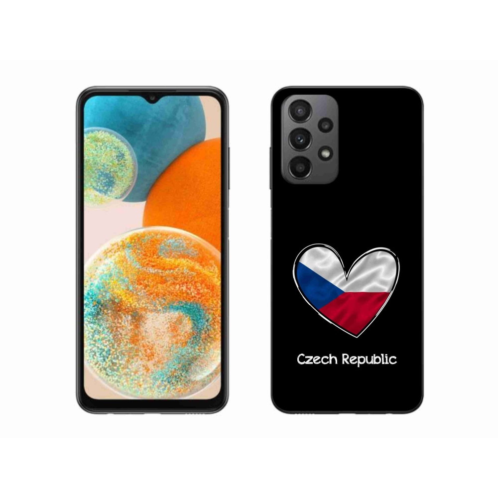 Gél borítás mmCase Samsung Galaxy A23 4G/5G - zászlós szív fekete háttérrel