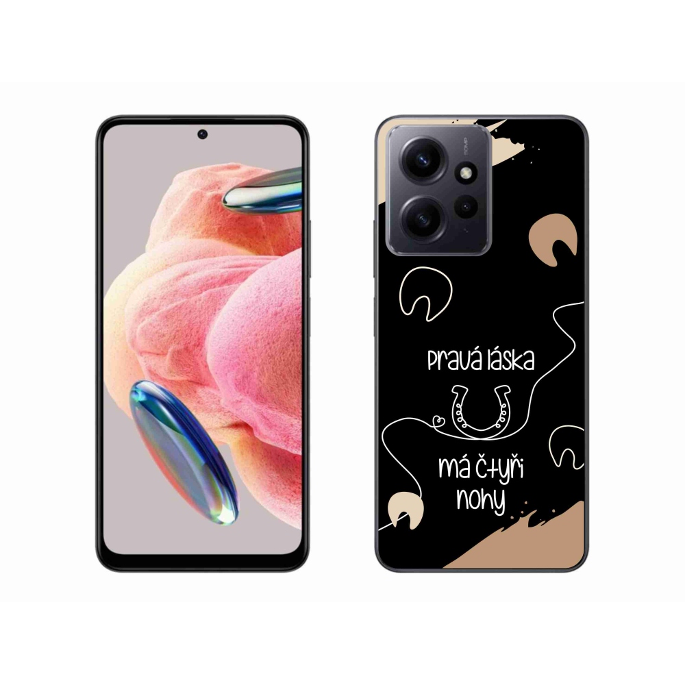Gél borítás mmCase a Xiaomi Redmi Note 12 4G-hez - ló motívum fekete háttérrel