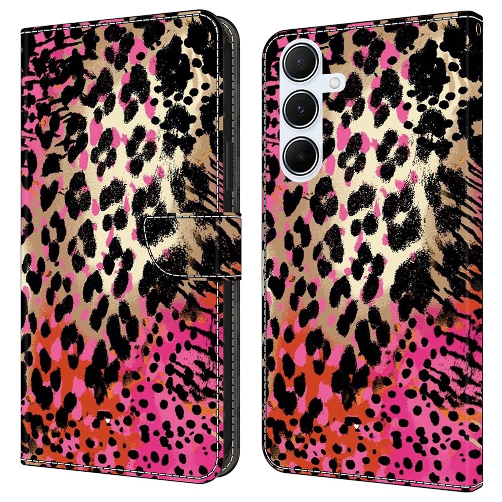 Határozottan könyves tok Samsung Galaxy A17 4G/5G/A26 5G - fekete és rózsaszín pöttyökkel