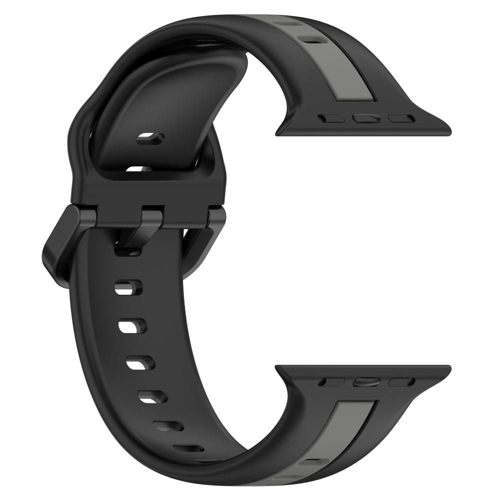 Szíj szilikon szíj Apple Watch Ultra/Ultra 2 49mm/SE/SE 2022/2023 44mm/9/8/7 45mm/6/5/4 44mm/3/2/1 42 mm - fekete/szürke