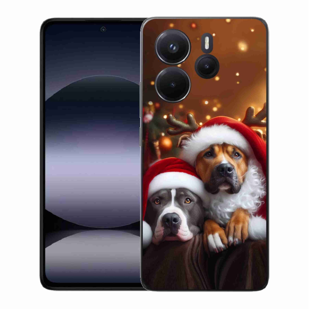 Gél borító mmCase a Xiaomi Redmi Note 14-hez - Karácsonyi kutyák