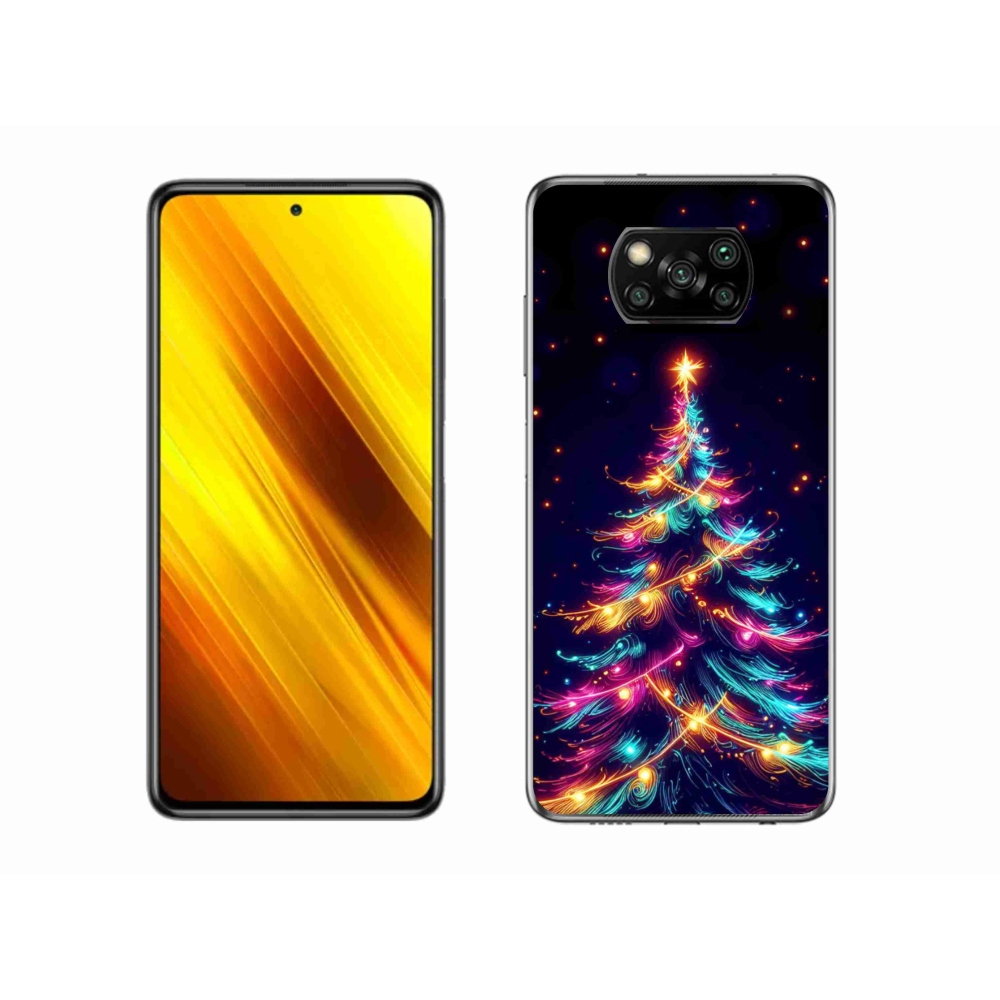 Gél borítás mmCase a Xiaomi Poco X3 Pro számára - neon karácsonyfa