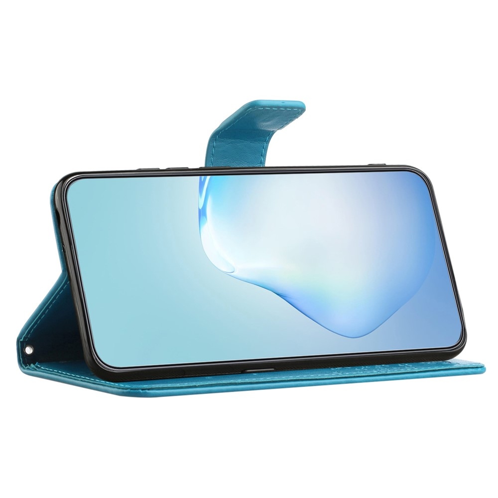 Fás könyv tok Samsung Galaxy S24+/S25+ készülékhez - kék