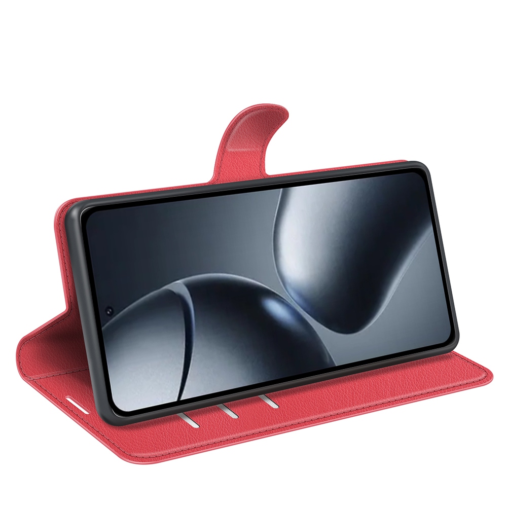 Litchi könyv tok Xiaomi 15T Pro-hoz - piros