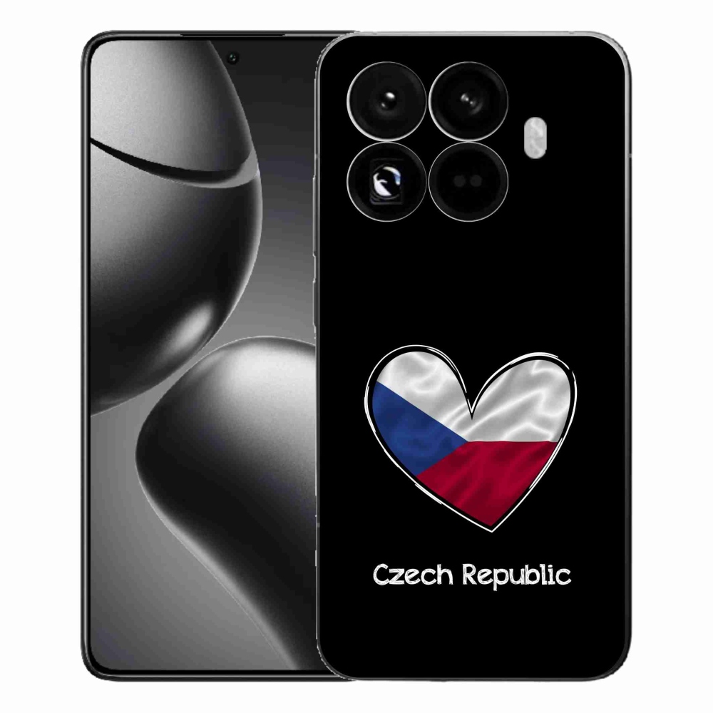 Gél borítás mmCase a Xiaomi 15T Pro számára - zászló szív fekete háttérrel