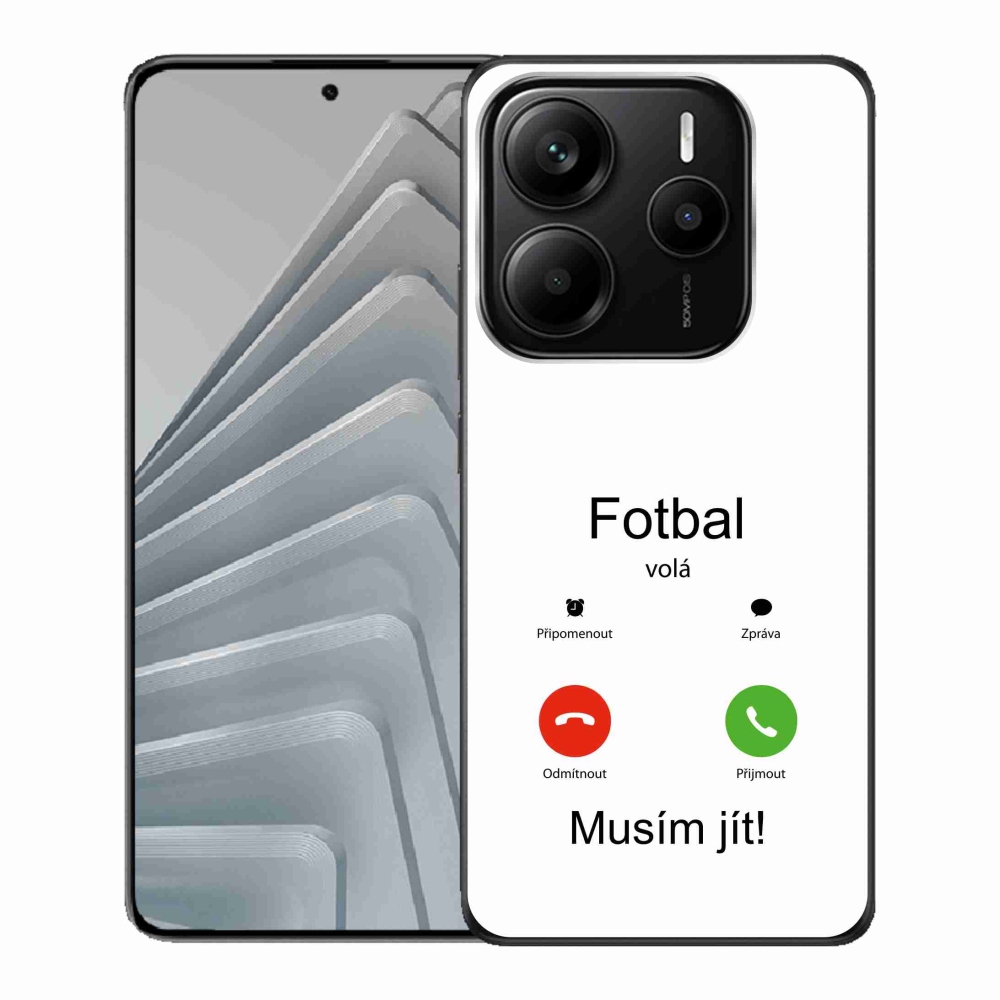 Gél borító mmCase a Xiaomi Redmi Note 14 5G-hez - futball hívások fehér háttérrel