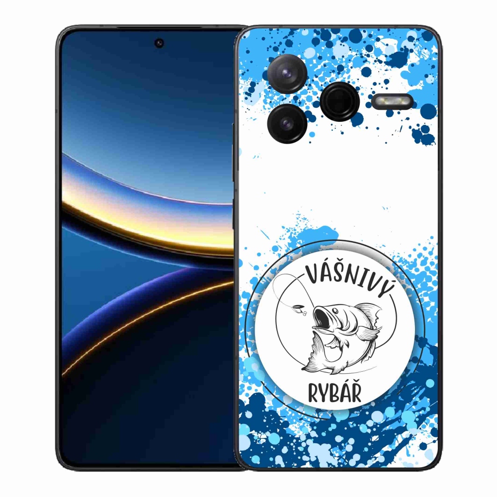 Gél borító mmCase a Xiaomi Poco F7 Pro számára - szenvedélyes halász fehér háttérrel