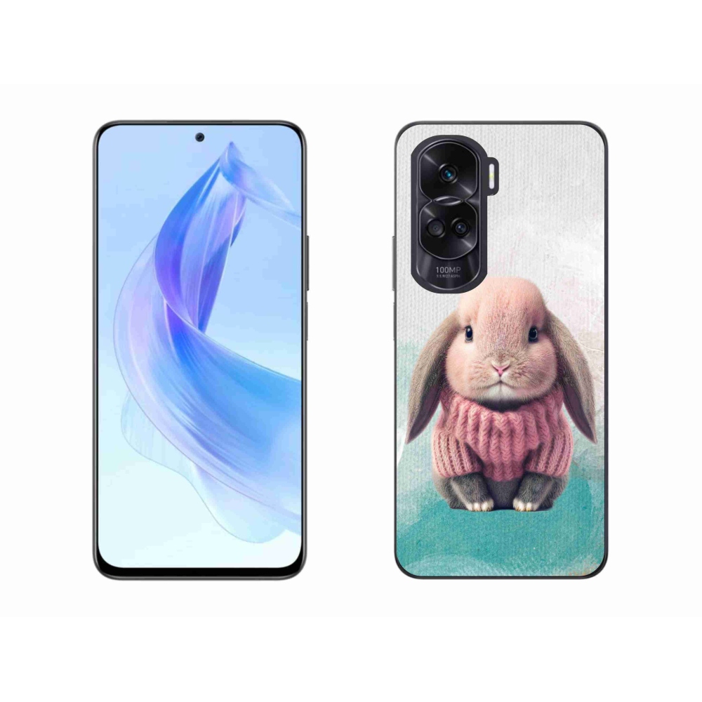 Zselés borítás mmCase a Honor 90 Lite-hoz - nyúl pulóverben