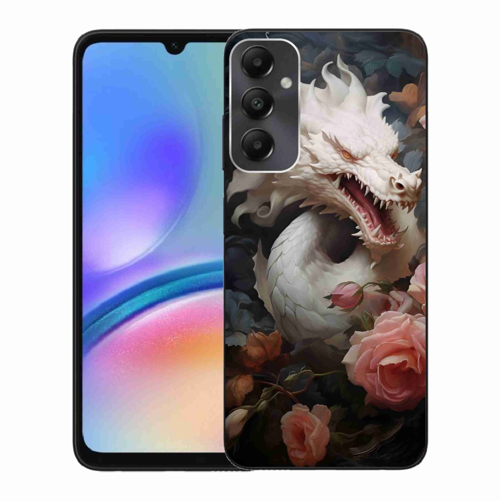 Zselés borítás mmCase Samsung Galaxy A05s készülékhez - fehér sárkány