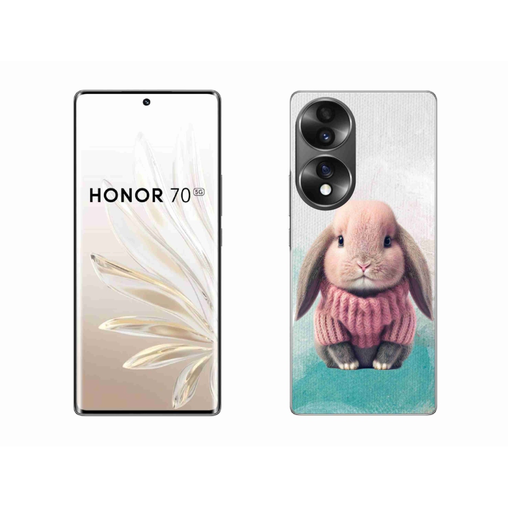 Zselés borítás mmCase a Honor 70-hez - nyúl pulóverben