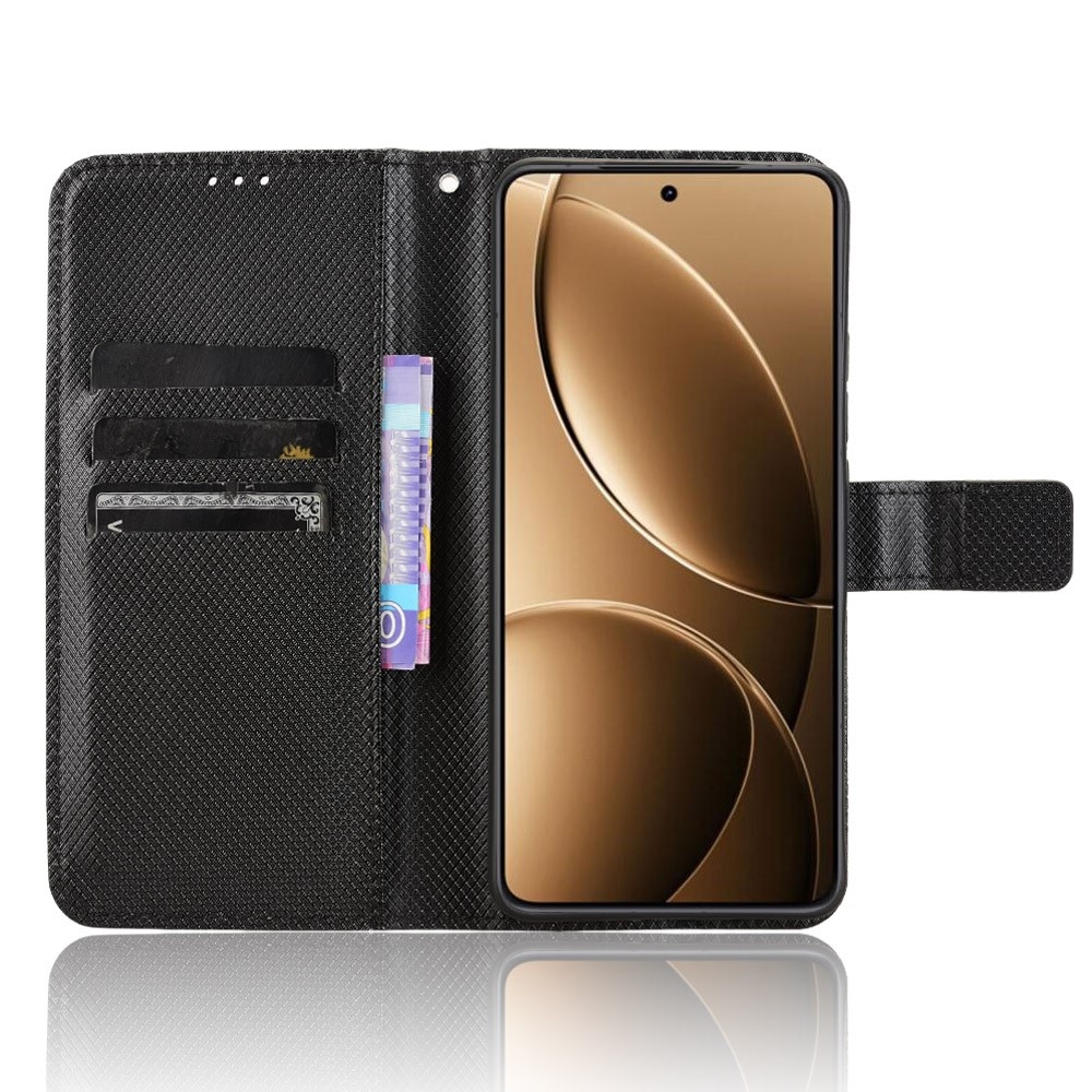 Gyémánt könyv tok Xiaomi Poco F7 Pro 5G/Poco F7 Ultra 5G - fekete