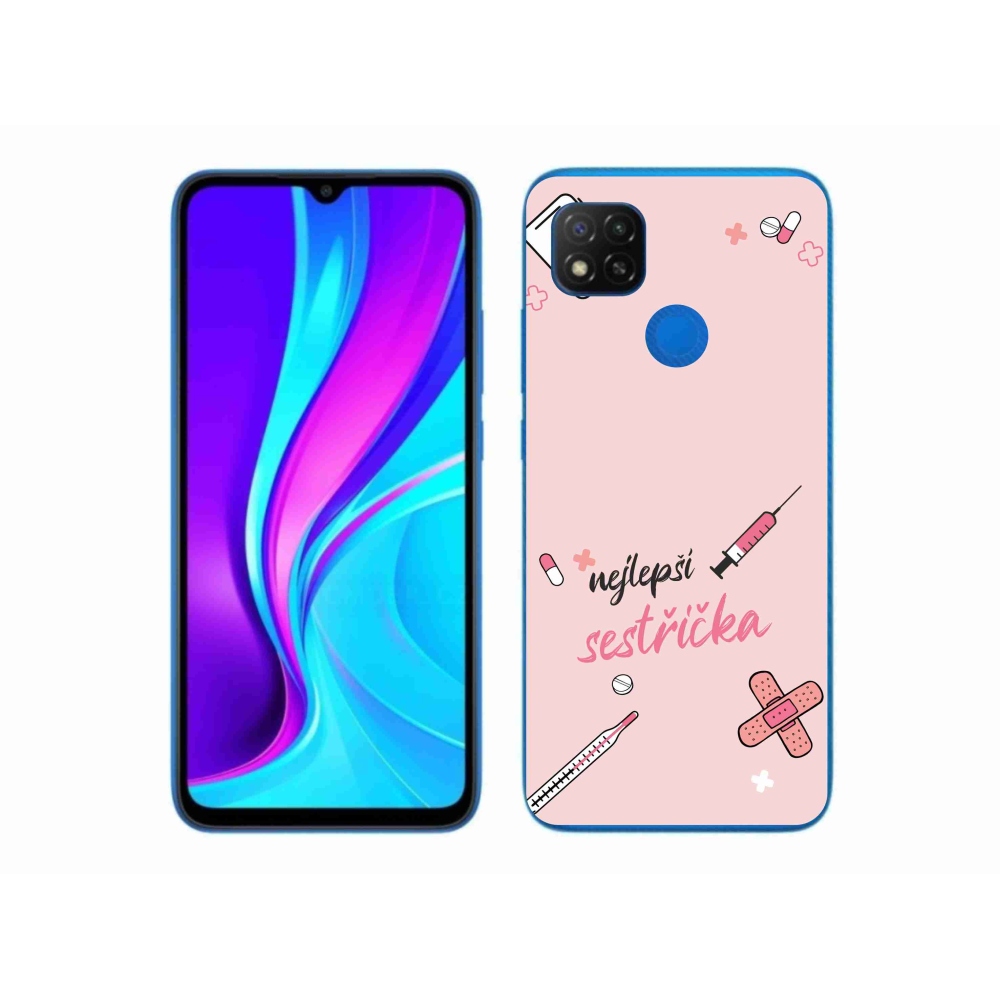 Gél borító mmCase a Xiaomi Redmi 9C - legjobb kishúg rózsaszín háttérrel