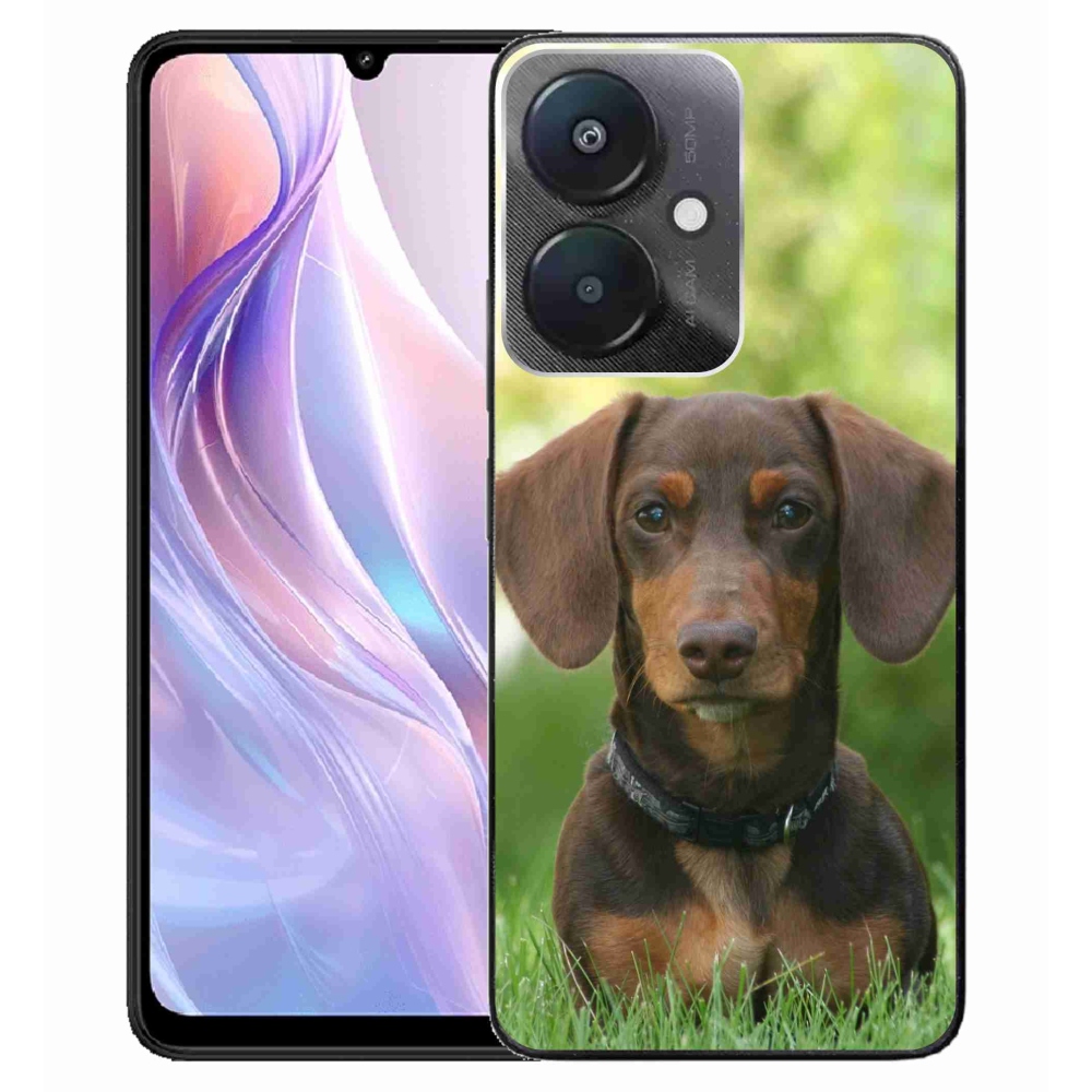 Gél tok mmCase a Xiaomi Redmi 13C 5G-hez - barna tacskó