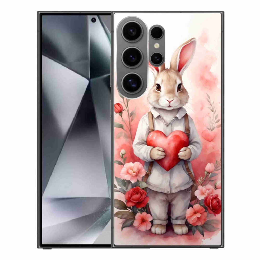 Gél borítás mmCase Samsung Galaxy S24 Ultra - nyúl szívvel