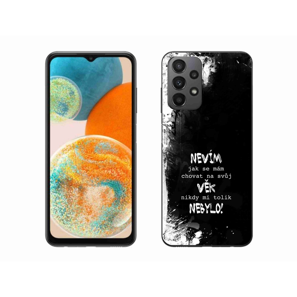 Gél borító mmCase Samsung Galaxy A23 4G/5G készülékhez - vicces szöveg 14 fekete háttér