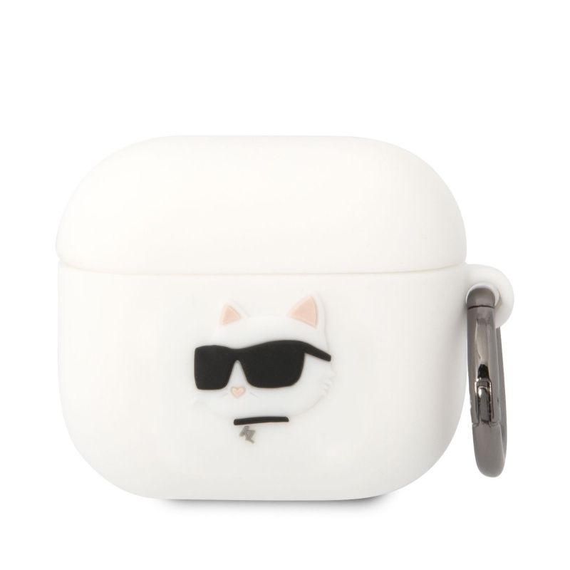 Karl Lagerfeld 3D Logo NFT Choupette Head szilikon tok az Airpods 3 fehérhez