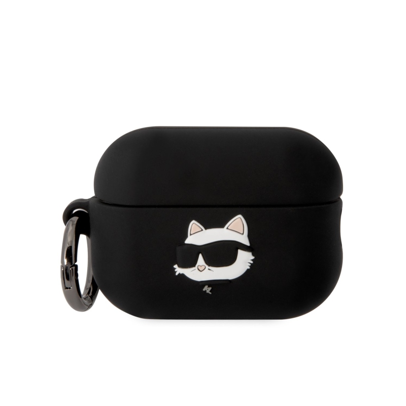 Karl Lagerfeld 3D Logo NFT Choupette Head szilikon tok az Airpods Pro 2 készülékhez Fekete