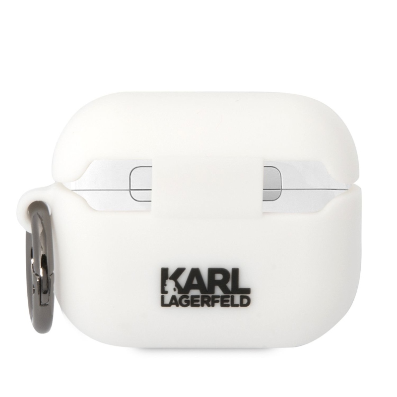 Karl Lagerfeld 3D Logo NFT Choupette Head szilikon tok Airpods Pro fehér színűre
