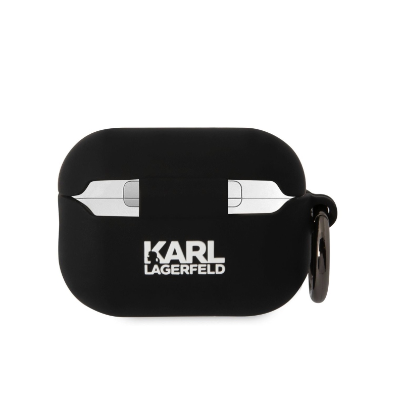 Karl Lagerfeld 3D Logo NFT Karl és Choupette szilikon tok az AirPods Pro 2 készülékhez Fekete
