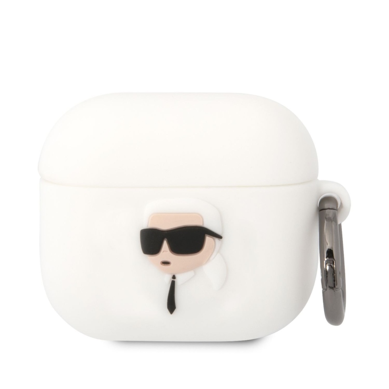 Karl Lagerfeld 3D Logo NFT Karl Head szilikon tok az Airpods 3 készülékhez, fehér