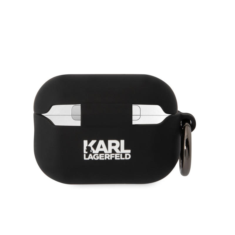 Karl Lagerfeld 3D logó NFT Karl Head szilikon tok Airpods Pro 2 fekete színhez