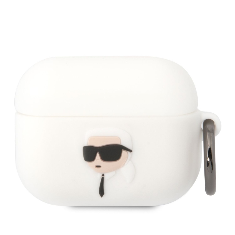 Karl Lagerfeld 3D logó NFT Karl Head szilikon tok Airpods Pro fehér színűre