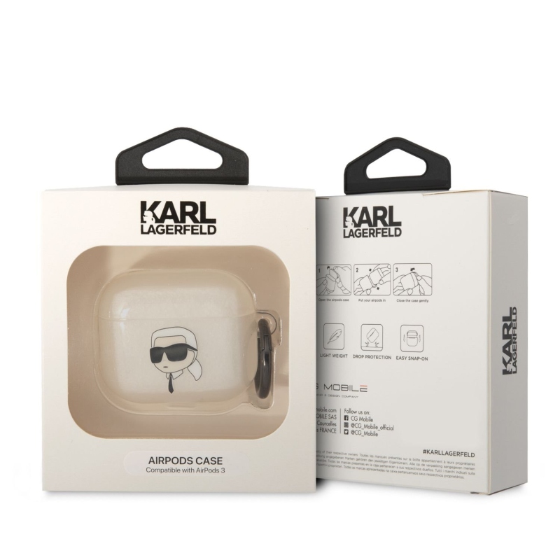 Karl Lagerfeld 3D logo NFT Karl Head TPU tok Airpods 3 fehérhez