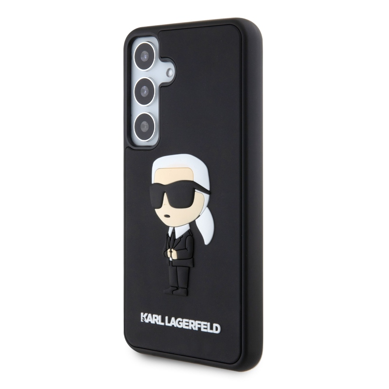 Karl Lagerfeld 3D gumiból készült Ikonik hátlap Samsung Galaxy S24 Fekete