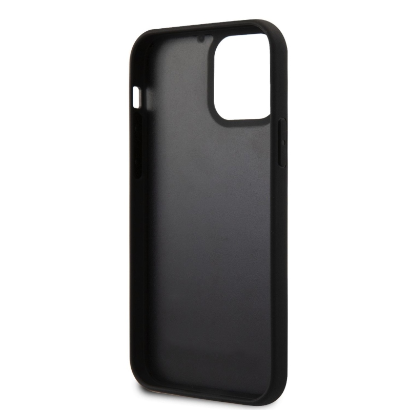 Karl Lagerfeld 3D gumiból készült Karl és Choupette hátlap iPhone 12/12 Pro fekete színűre