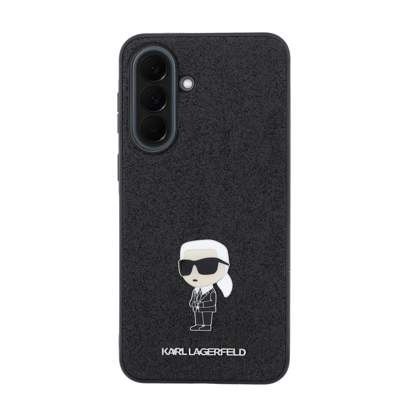 Karl Lagerfeld Fixed Glitter Metal Ikonik hátlap Samsung Galaxy A37 Fekete