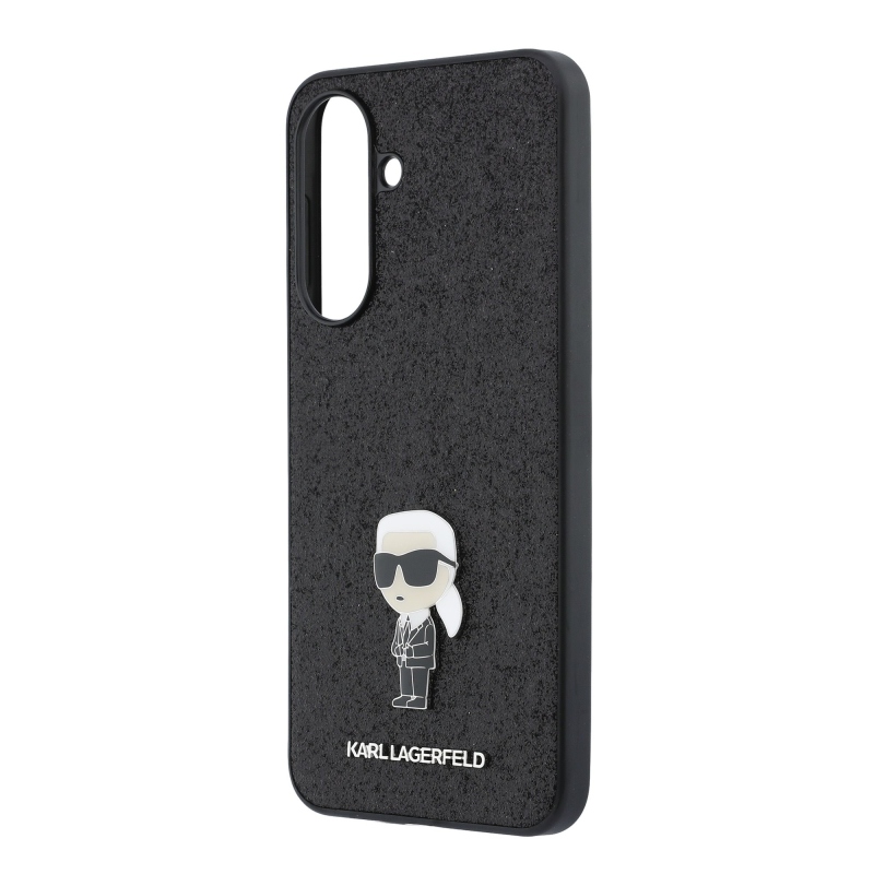 Karl Lagerfeld Fixed Glitter Metal Ikonik hátlap Samsung Galaxy A37 Fekete