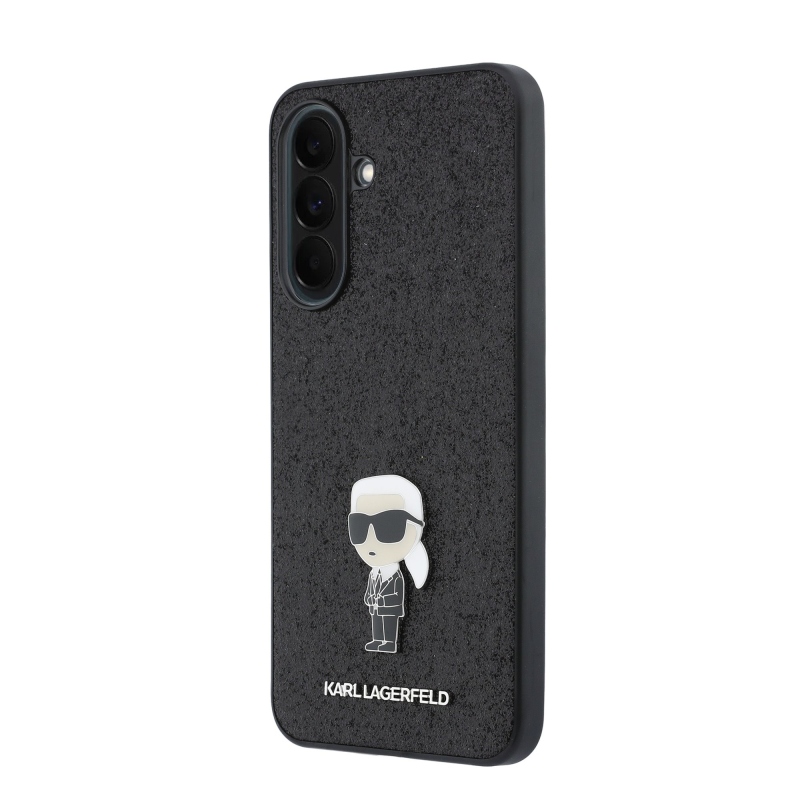 Karl Lagerfeld Fixed Glitter Metal Ikonik hátlap Samsung Galaxy A37 Fekete