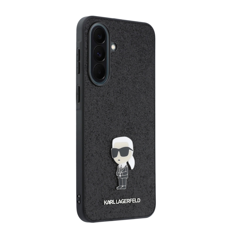 Karl Lagerfeld Fixed Glitter Metal Ikonik hátlap Samsung Galaxy A37 Fekete