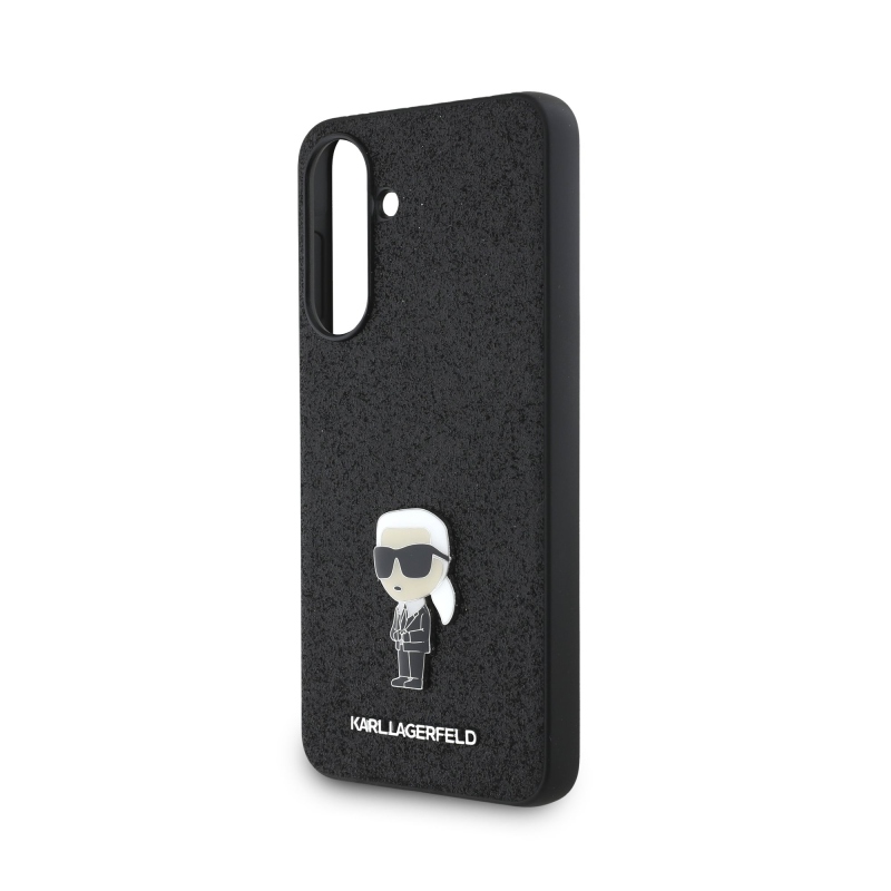 Karl Lagerfeld Fixed Glitter Metal Ikonik hátlap Samsung Galaxy A56 Fekete