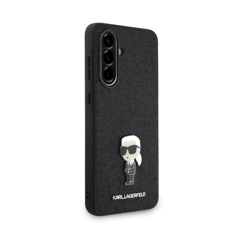 Karl Lagerfeld Fixed Glitter Metal Ikonik hátlap Samsung Galaxy A56 Fekete