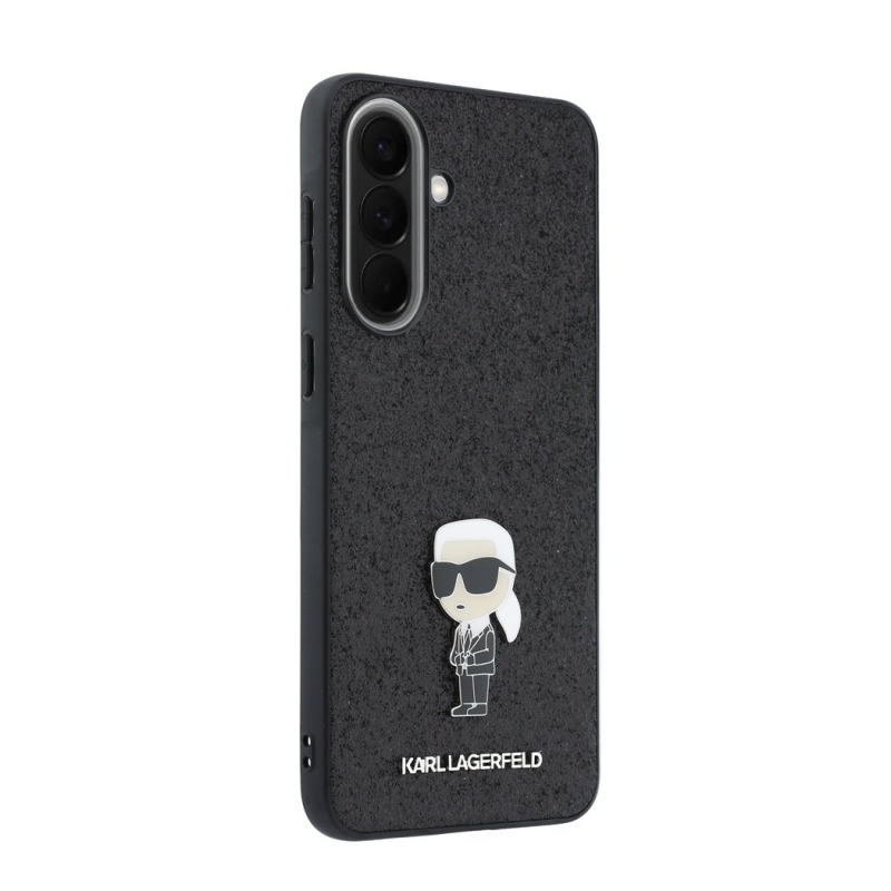 Karl Lagerfeld Fixed Glitter Metal Ikonik hátlap Samsung Galaxy A57 Fekete