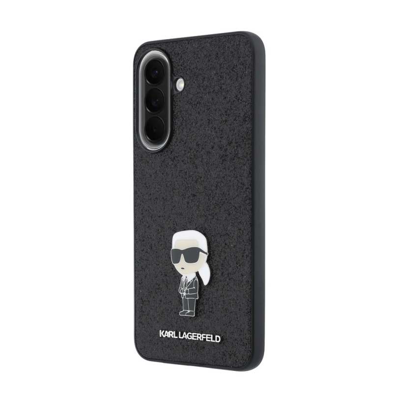 Karl Lagerfeld Fixed Glitter Metal Ikonik hátlap Samsung Galaxy A57 Fekete