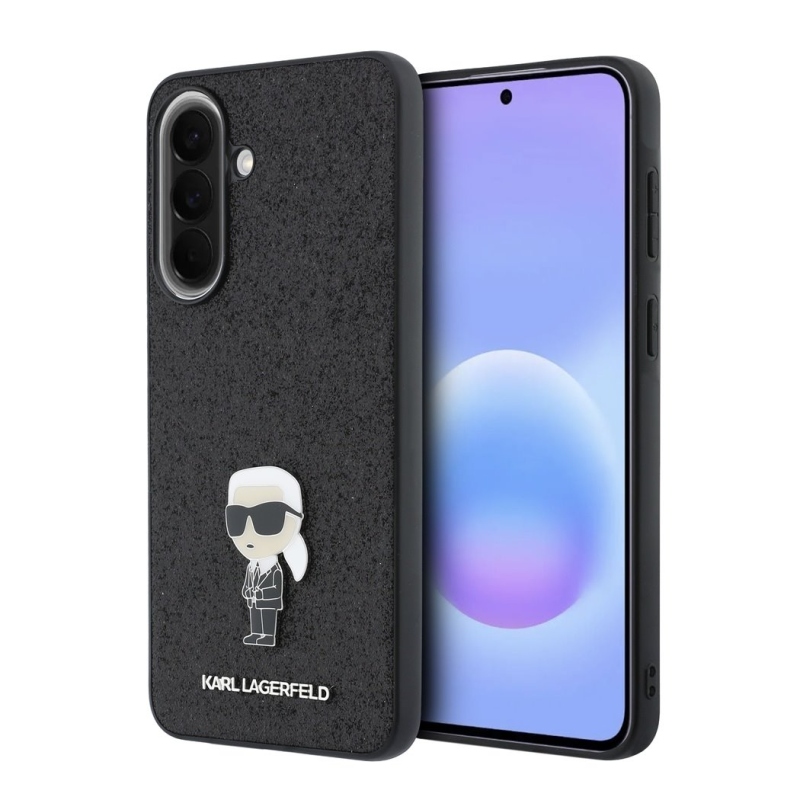 Karl Lagerfeld Fixed Glitter Metal Ikonik hátlap Samsung Galaxy A57 Fekete