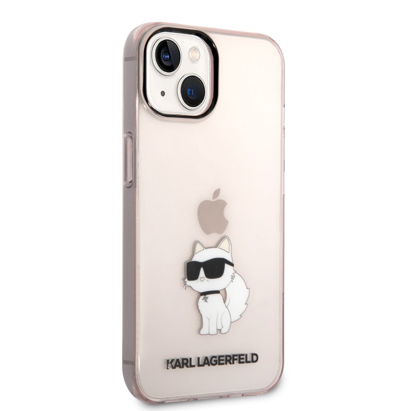 Karl Lagerfeld IML Choupette NFT hátlap az iPhone 14 Plus rózsaszínű modellhez