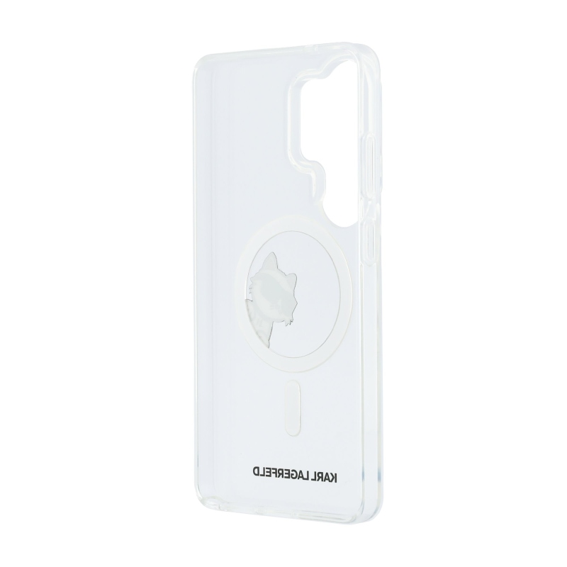 Karl Lagerfeld IML Choupette Peekaboo Logo mágneses hátlap a Samsung Galaxy S26 Ultra átlátszóhoz