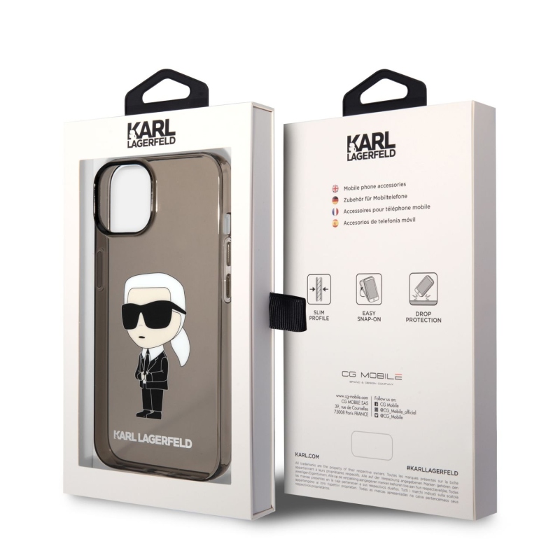 Karl Lagerfeld IML IML Ikonik NFT hátlap iPhone 14 Plus fekete színhez