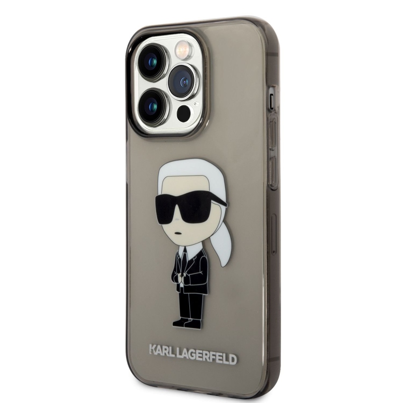 Karl Lagerfeld IML IML Ikonik NFT hátlap iPhone 14 Pro Max készülékhez fekete
